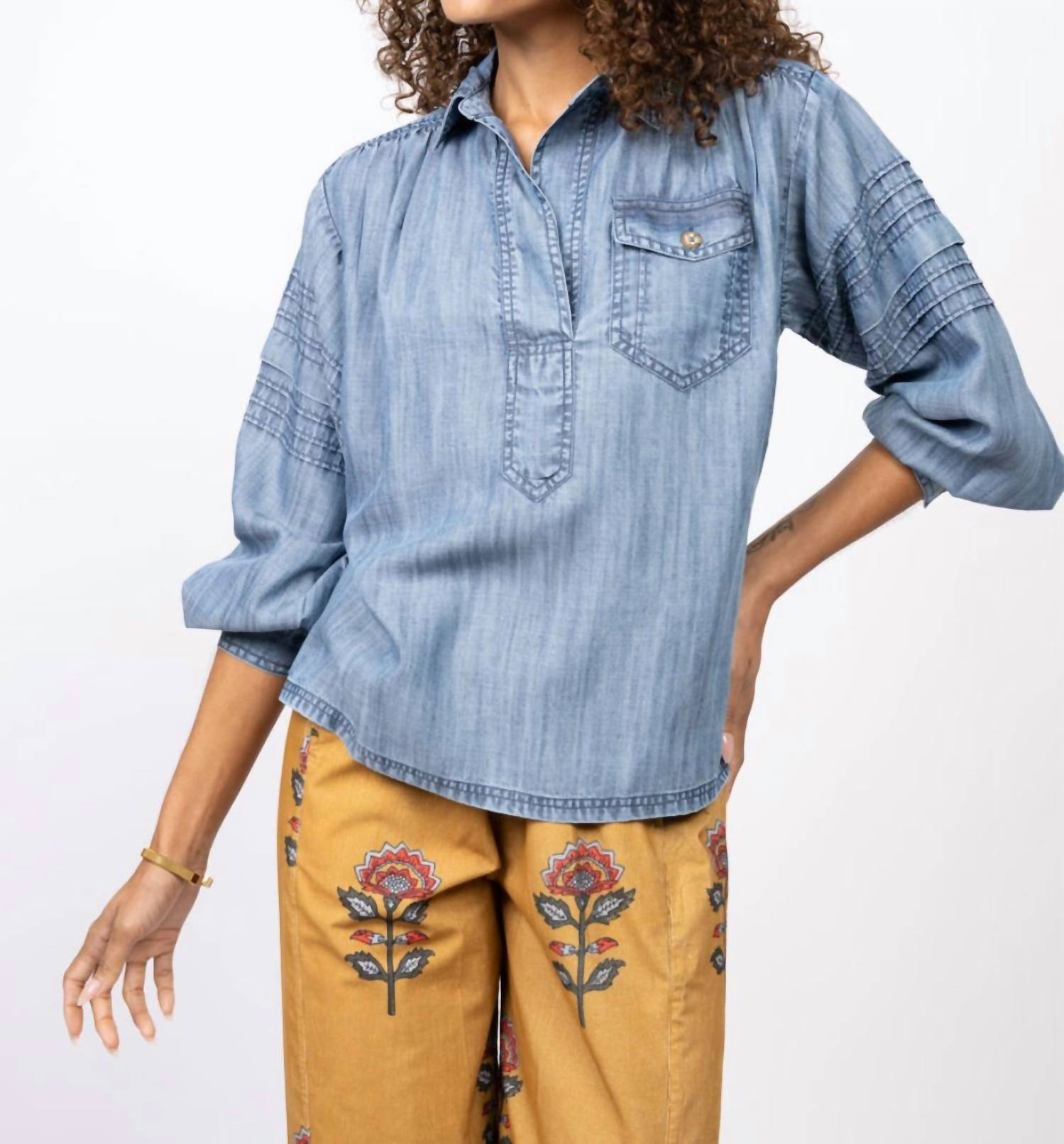 Ivy Jane - Tuck Sleeve Popover Shirt