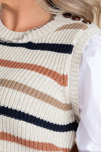 Fate - Layered Shirt Stripe Sweater