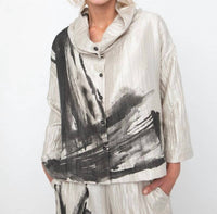 Ozai N Ku - Artistic Button Front Blouse Jacket