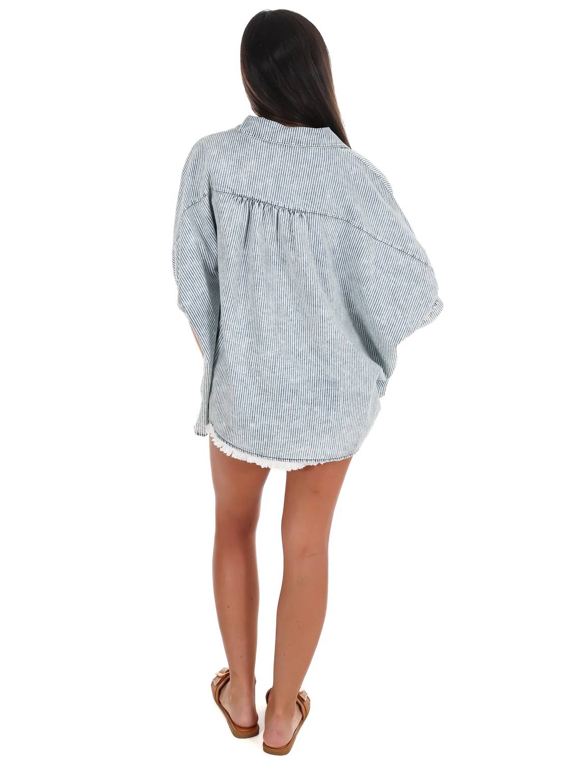 Mittoshop - Prairie Skys Striped Button Down Top