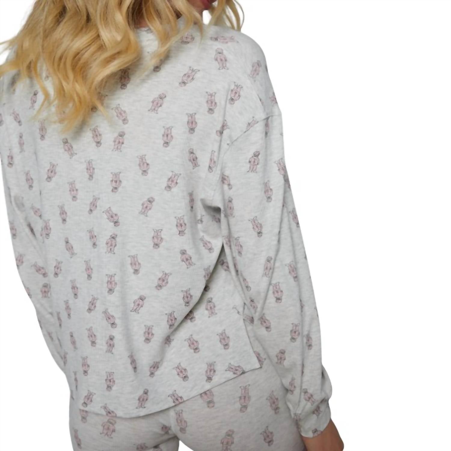 Sister Bloom - Rib Knit Henley & Long John Pajama Set