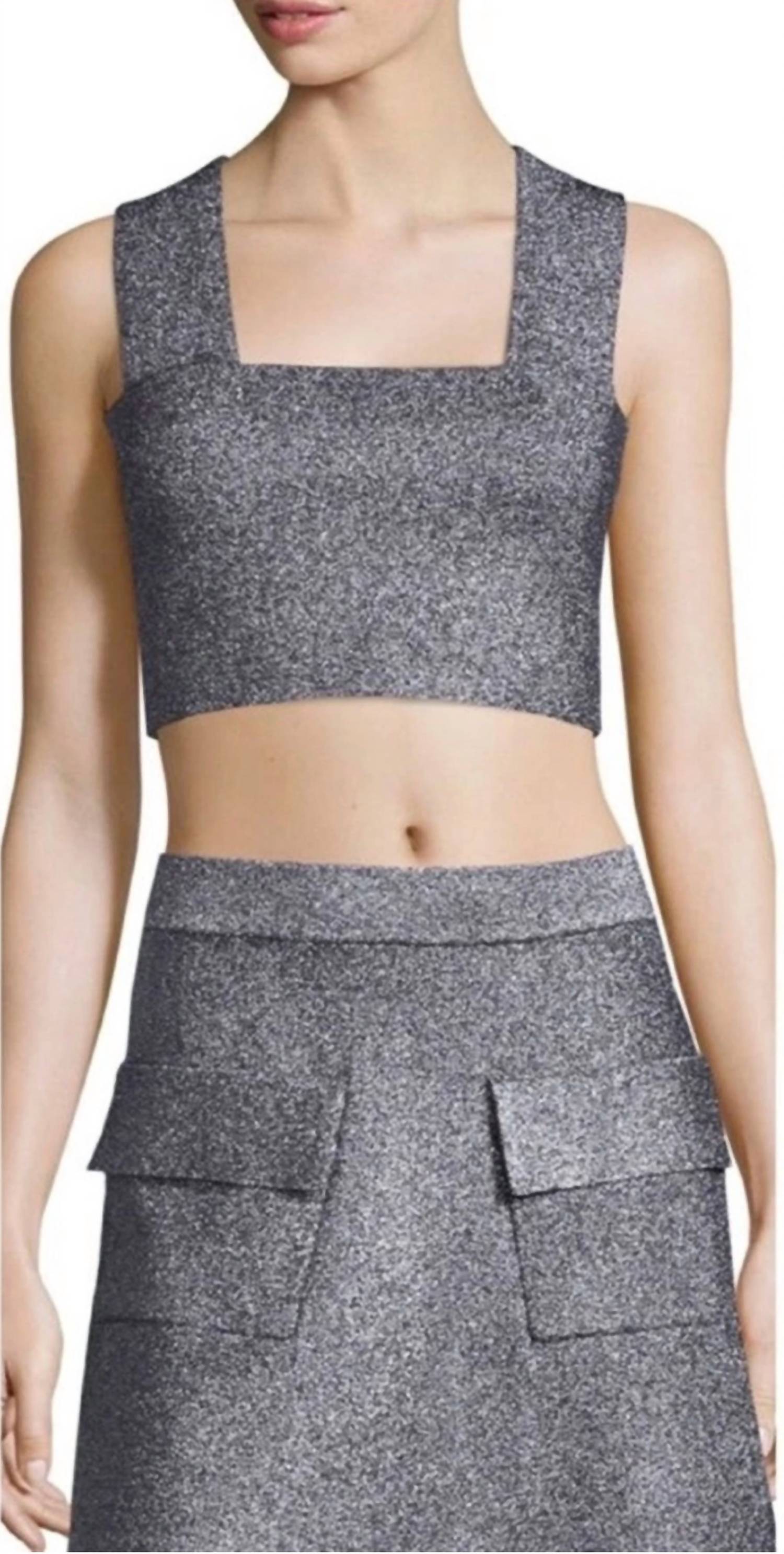A.L.C. - Metallic Knit Crop Top