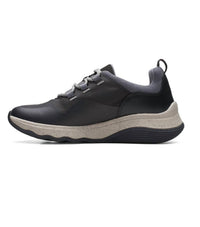 Clarks Women's Jaunt Lace Oxford Shoes in black textile - women's sneaker - detail view