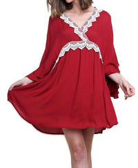 Umgee - Layered Ruffle Bell Sleeve Dress