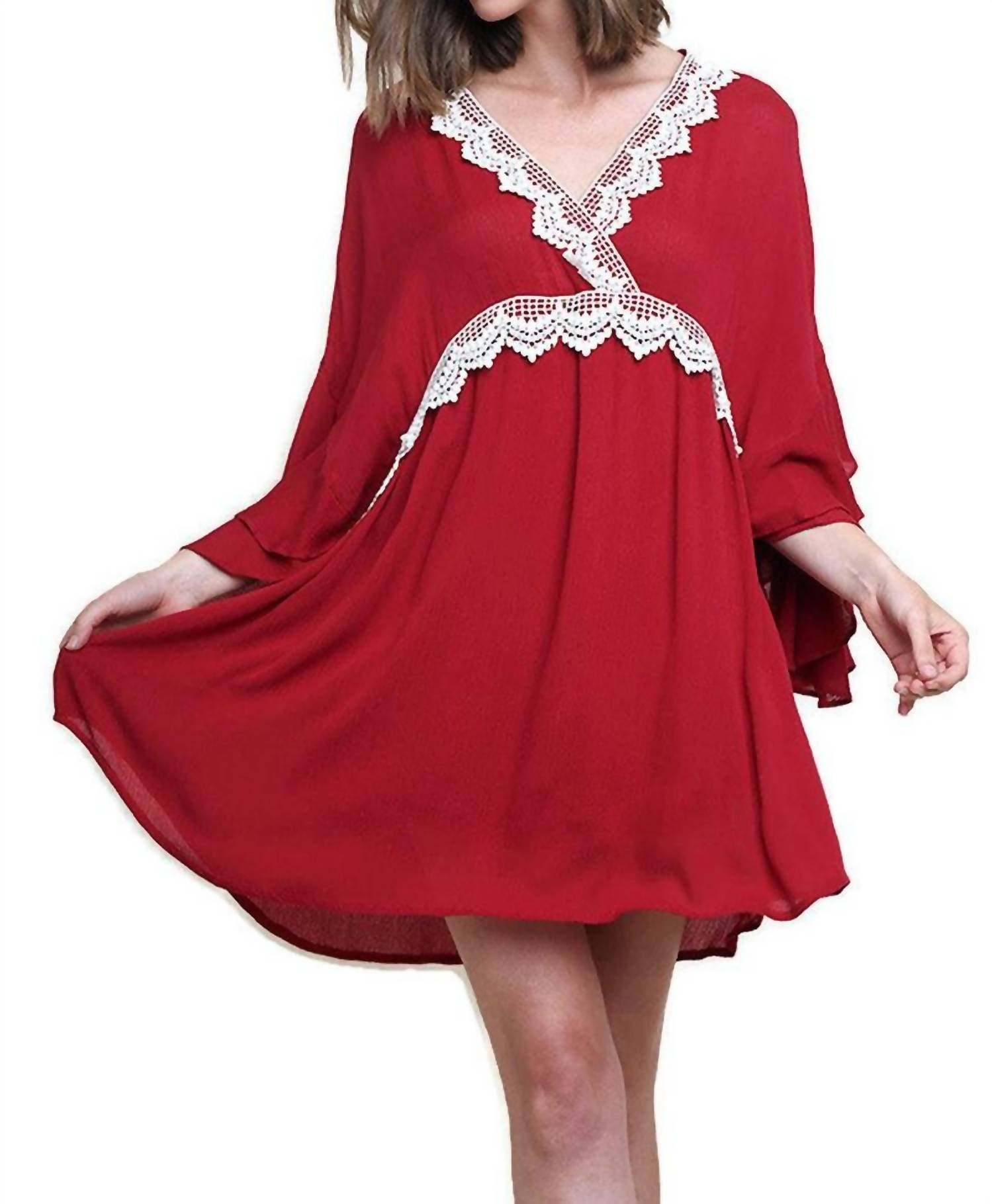 Umgee - Layered Ruffle Bell Sleeve Dress