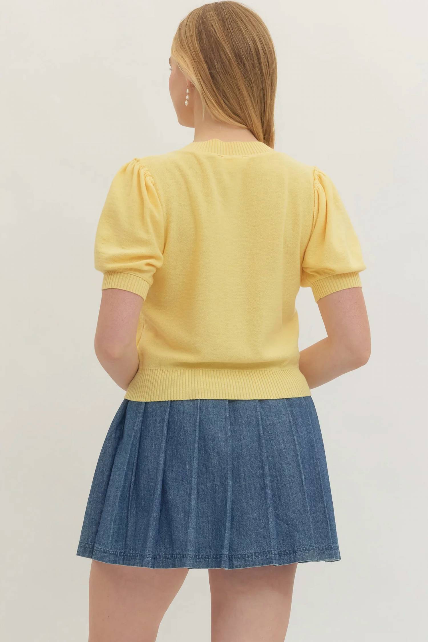 Entro - Scarlett Puff Sleeve Knit Top