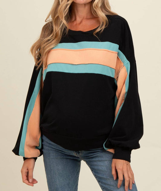 Bibi - French Terry Color Block Sweatshirt