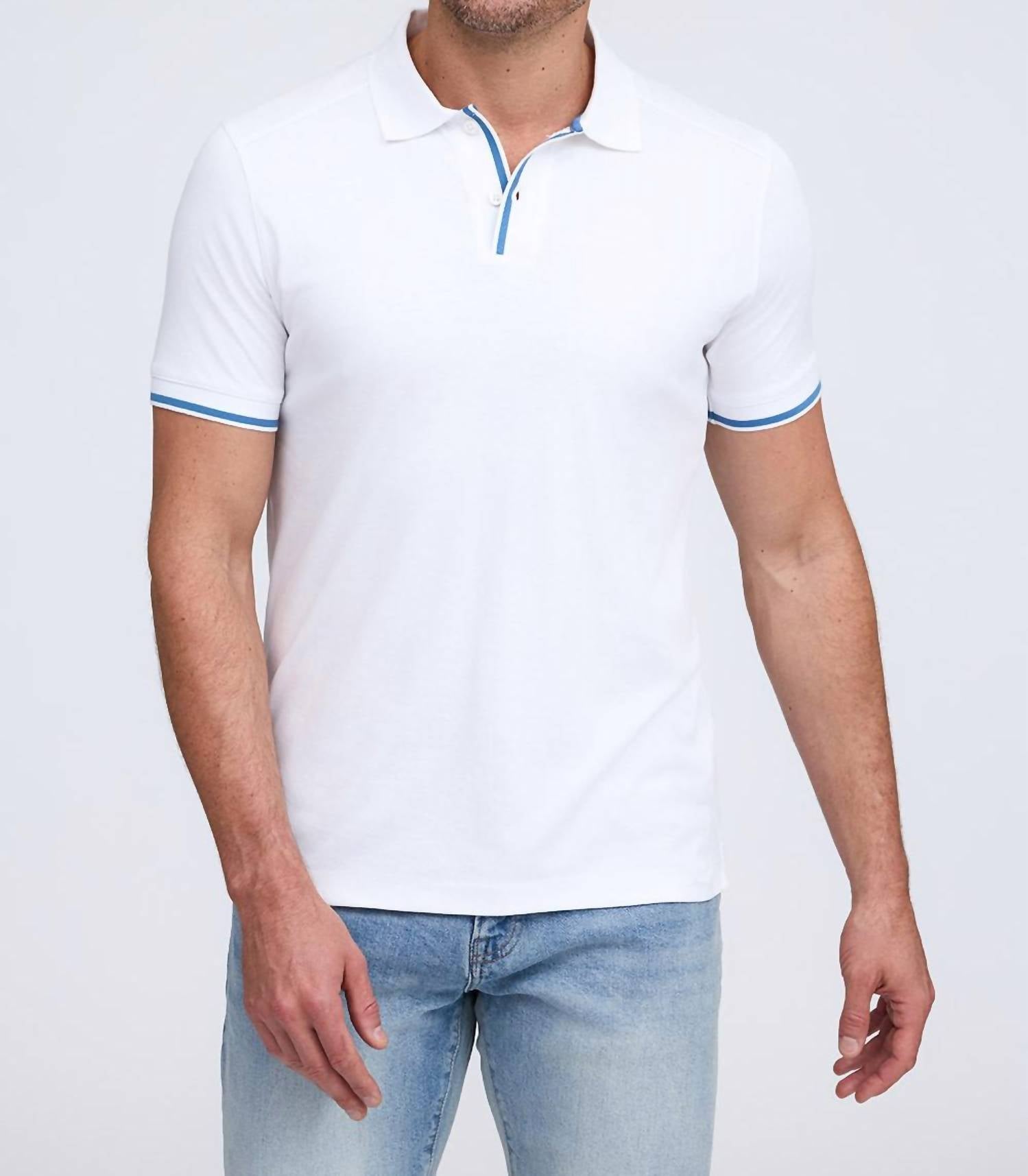 Raffi Nolan Short Sleeve Collared Shirt in white - men's shirt