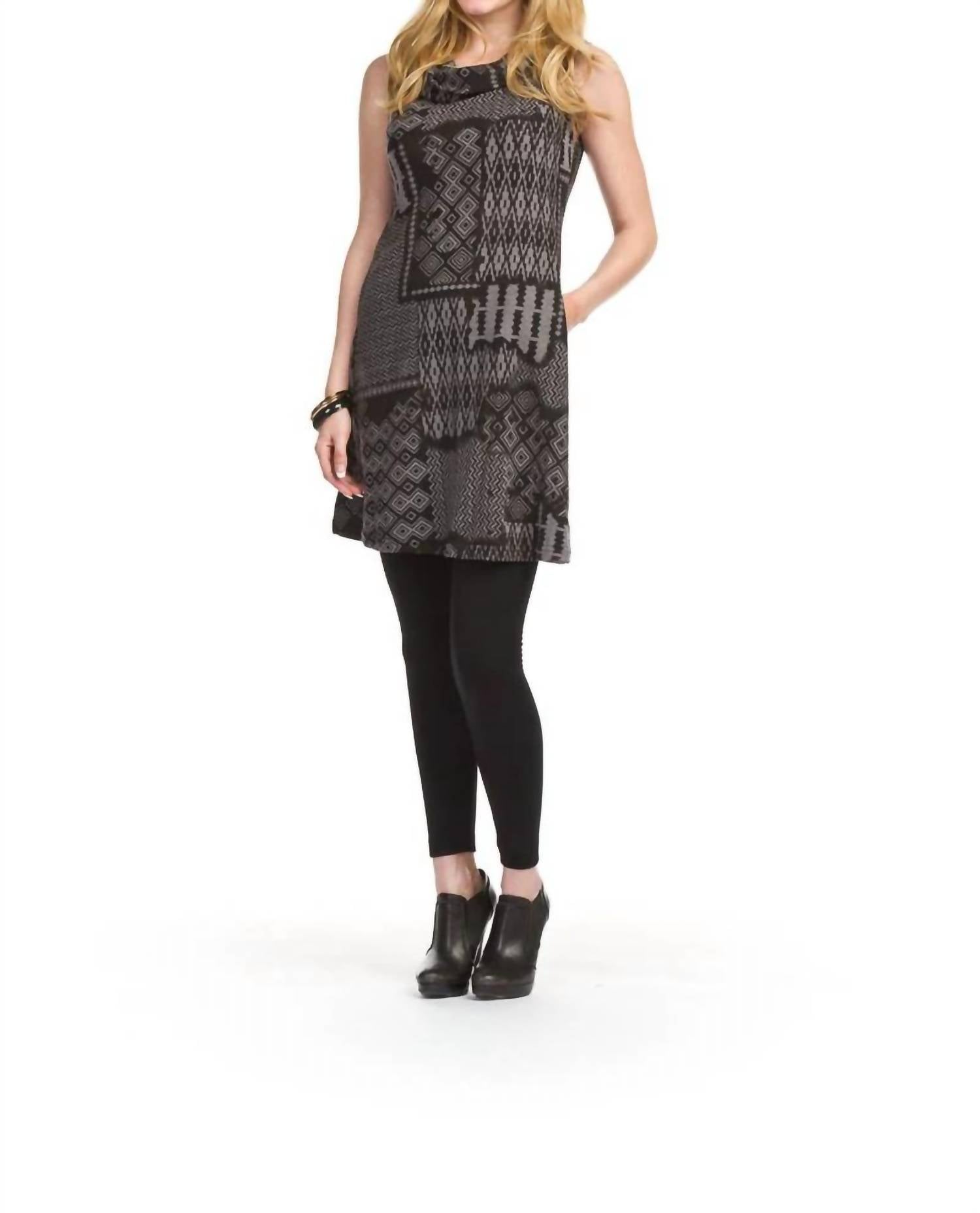 Papillon - Sleeveless Cowl Neck Sweater Dress
