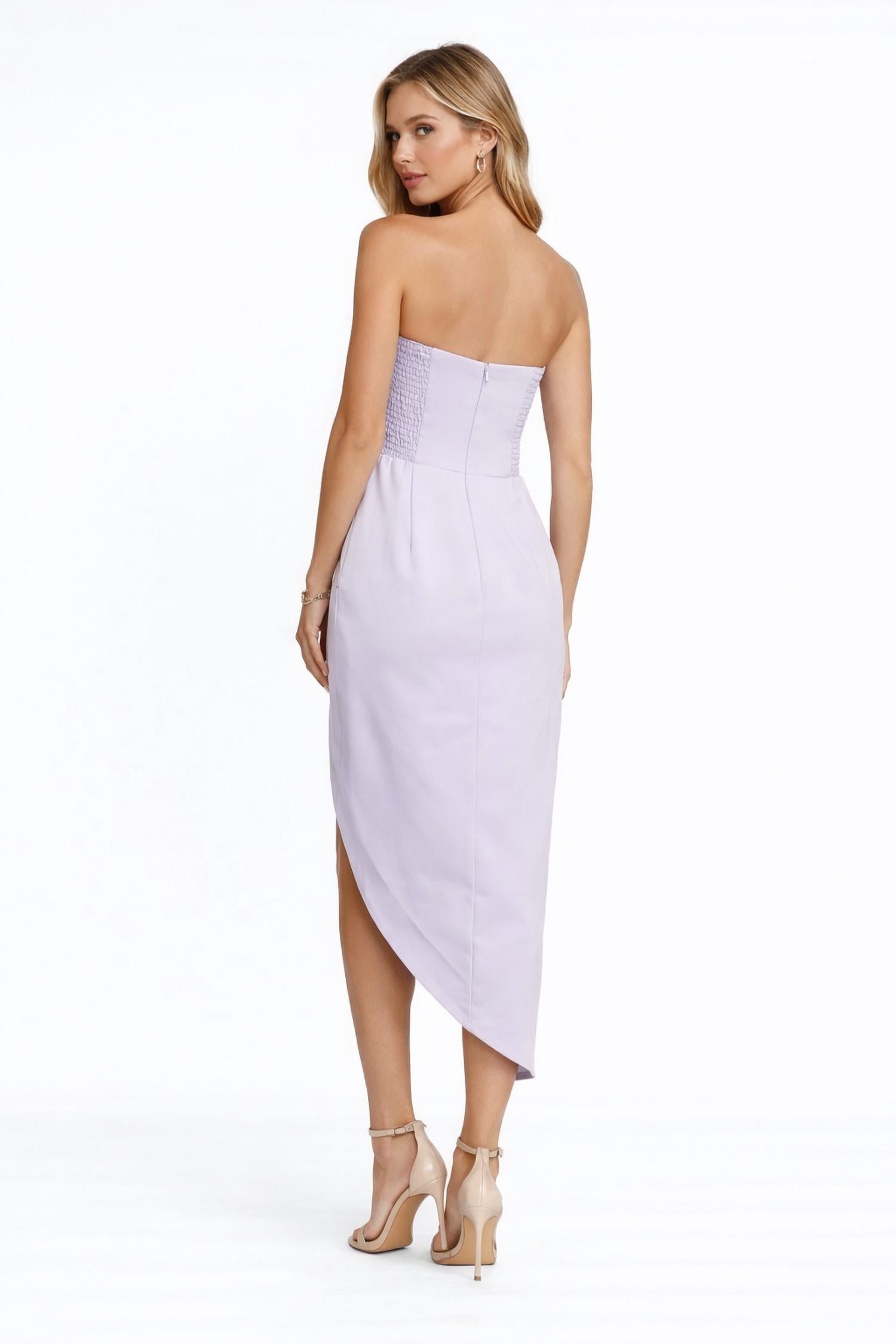 Amanda Uprichard - Strapless Asymmetrical Midi Dress