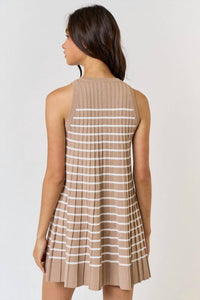 Lalavon - Casual Elegance Stripe Knit Dress