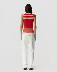 Guest In Residence Collegiate Stripe Vest in residence collegiate stripe vest in scarlet combo - women's jacket - view 4