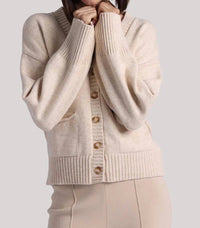 Minnie Rose - Luxe Cotton Blend V Neck Cardigan