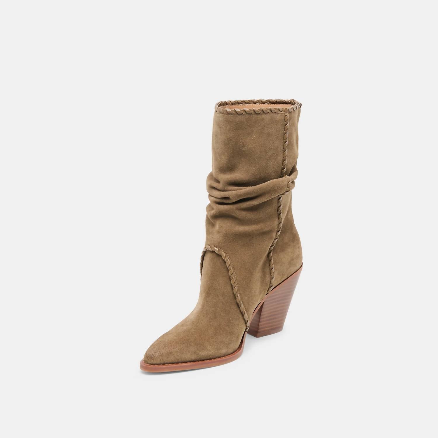 Dolce Vita Women's Julith Block Heel Boots in olive suede - women's shoe - view 6