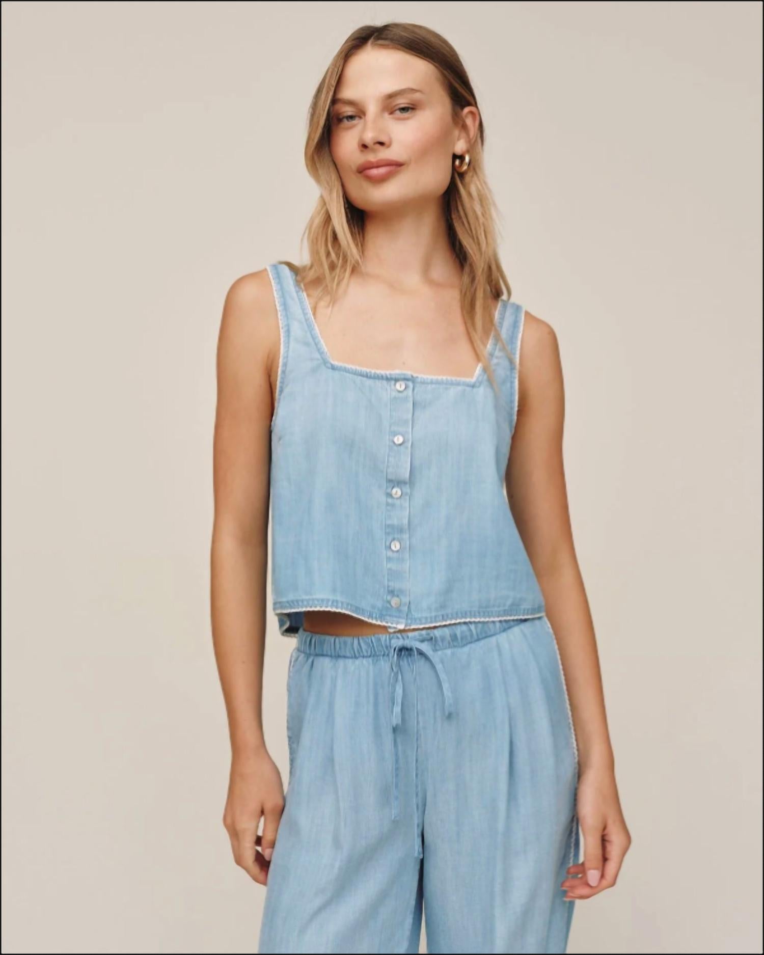 Bella Dahl - Square Neck Button Front Tank