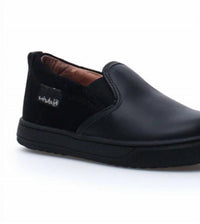 NATURINO Unisex Savona Leather Slip On Sneakers in black - men's sneaker - detail view