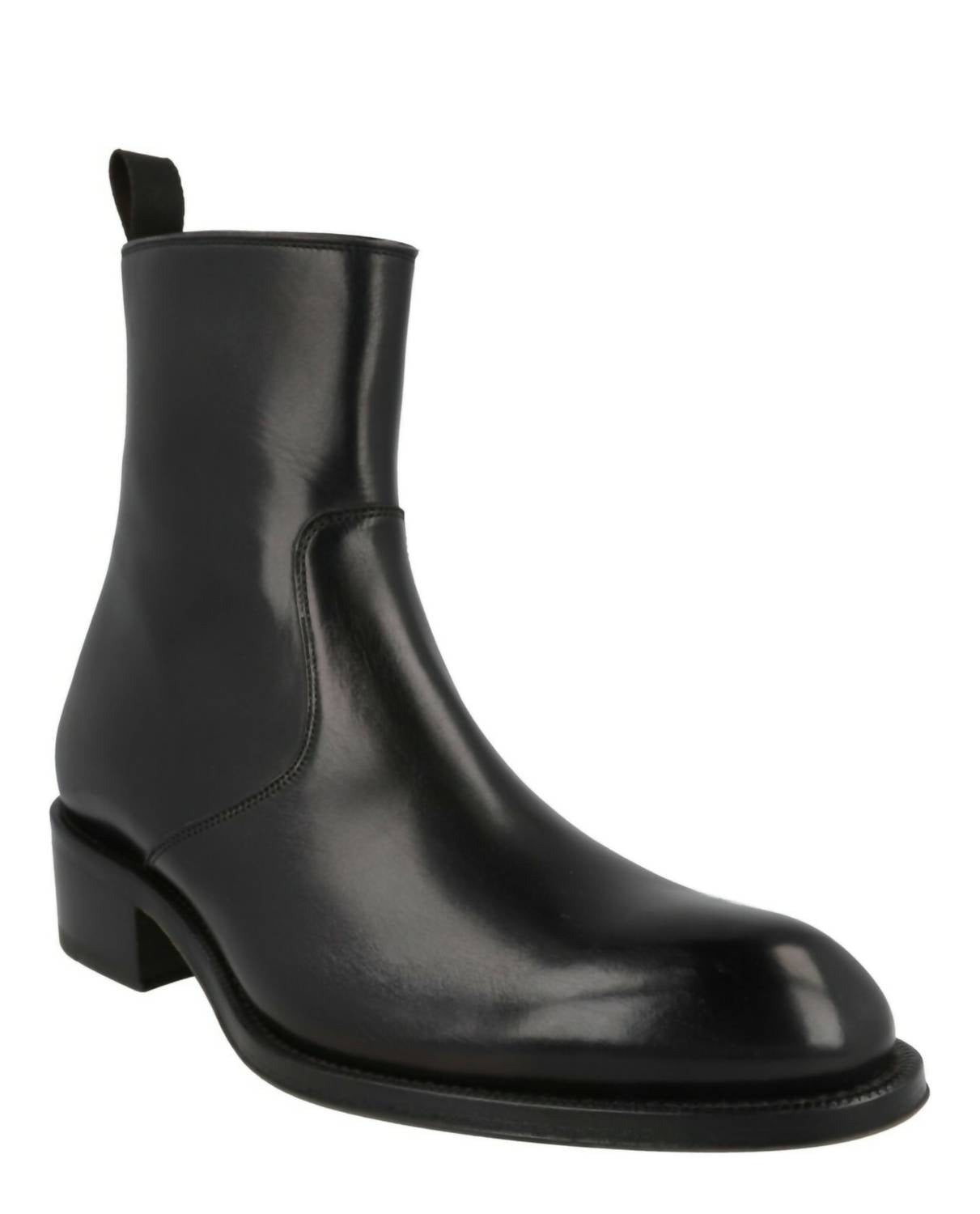 Brioni Women's Vitello Roma Leather Boots in black - women's shoe