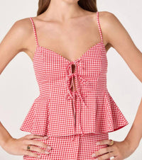 Astr - Alma Gingham Top