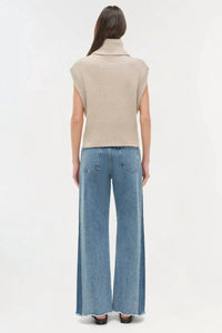 SIMKHAI Atlas Straight Leg Jeans in coney island clearwater - women's jeans - alternate view