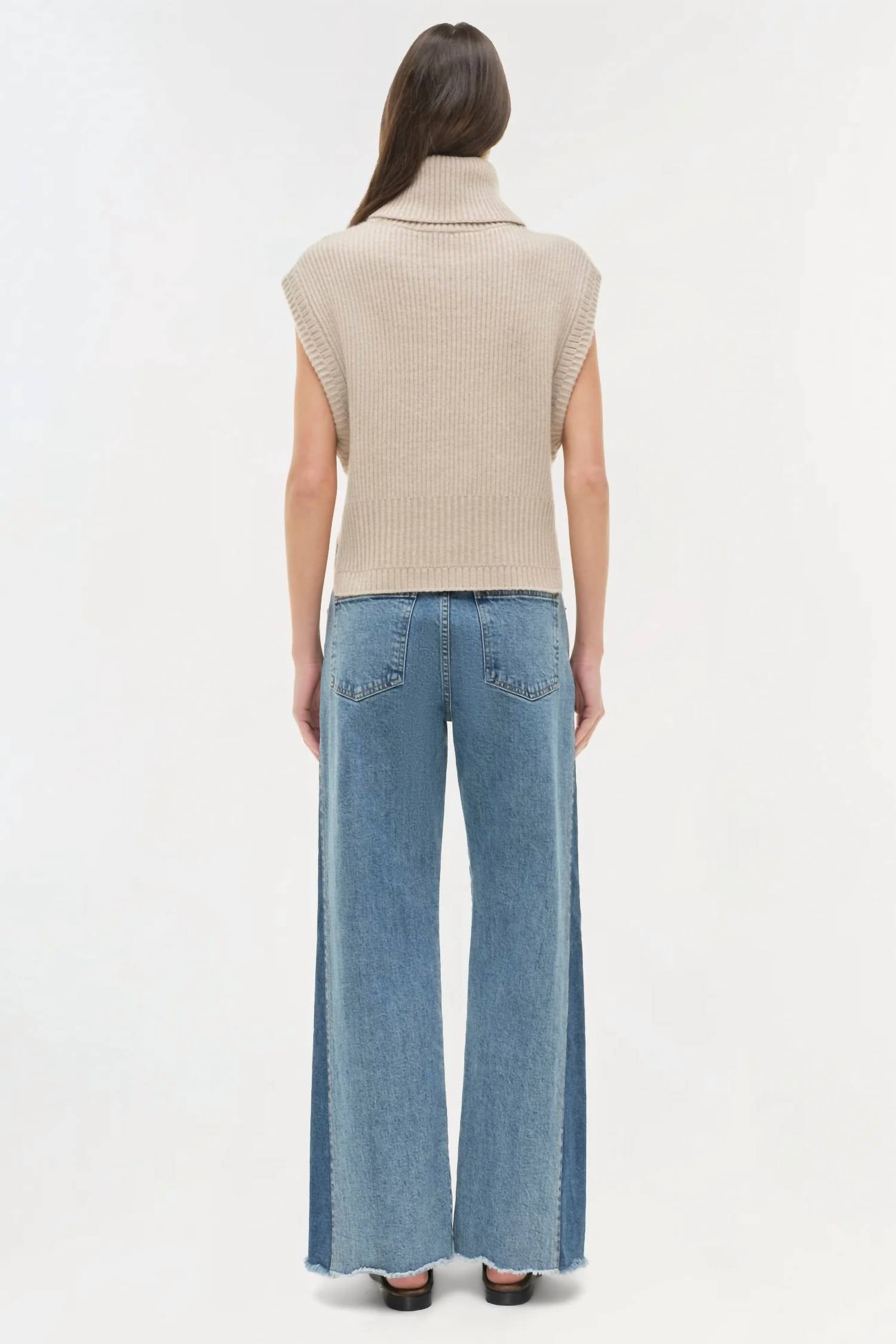 SIMKHAI Atlas Straight Leg Jeans in coney island clearwater - women's jeans - alternate view