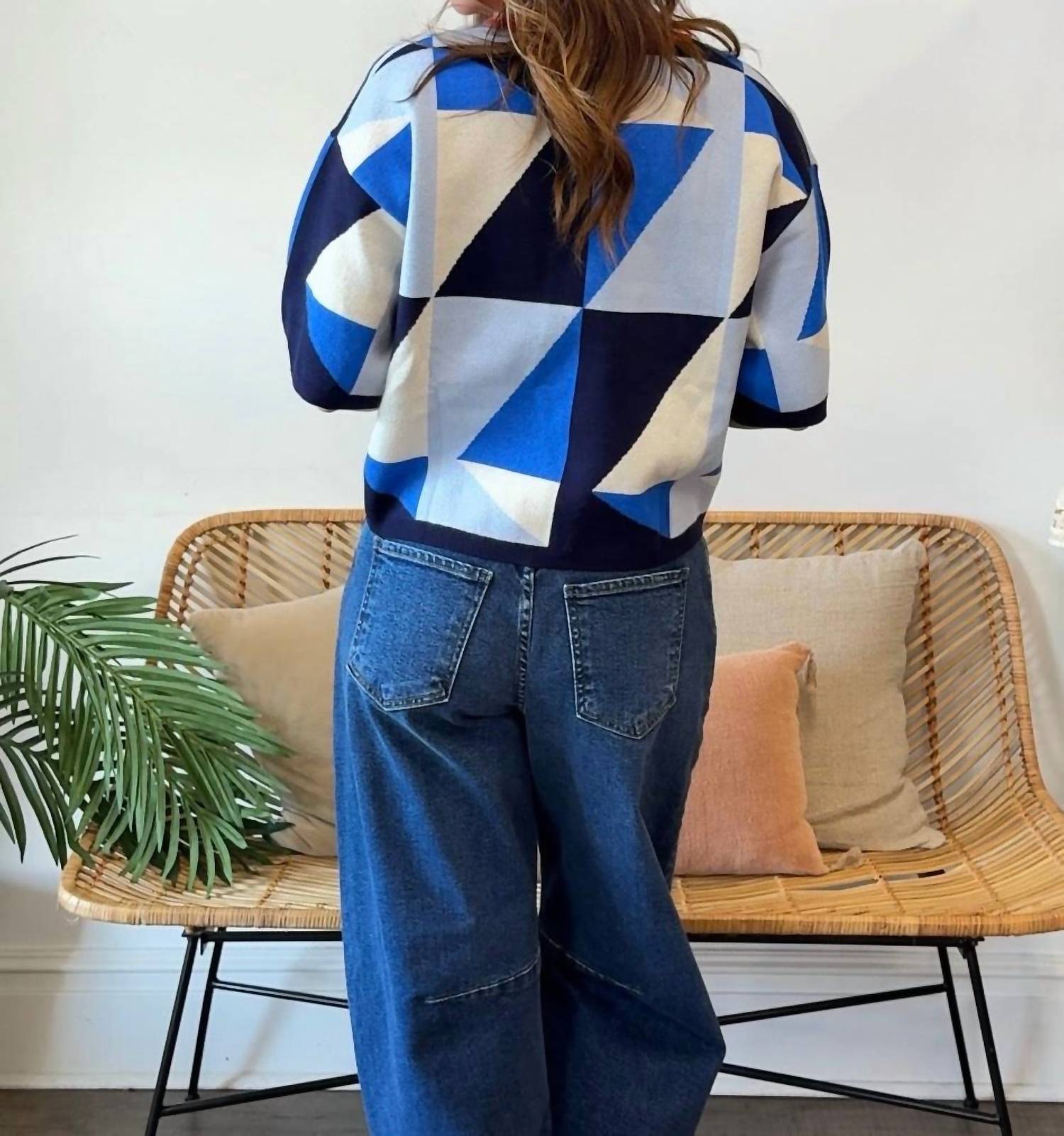 Entro - Middie Geometric Knit Top