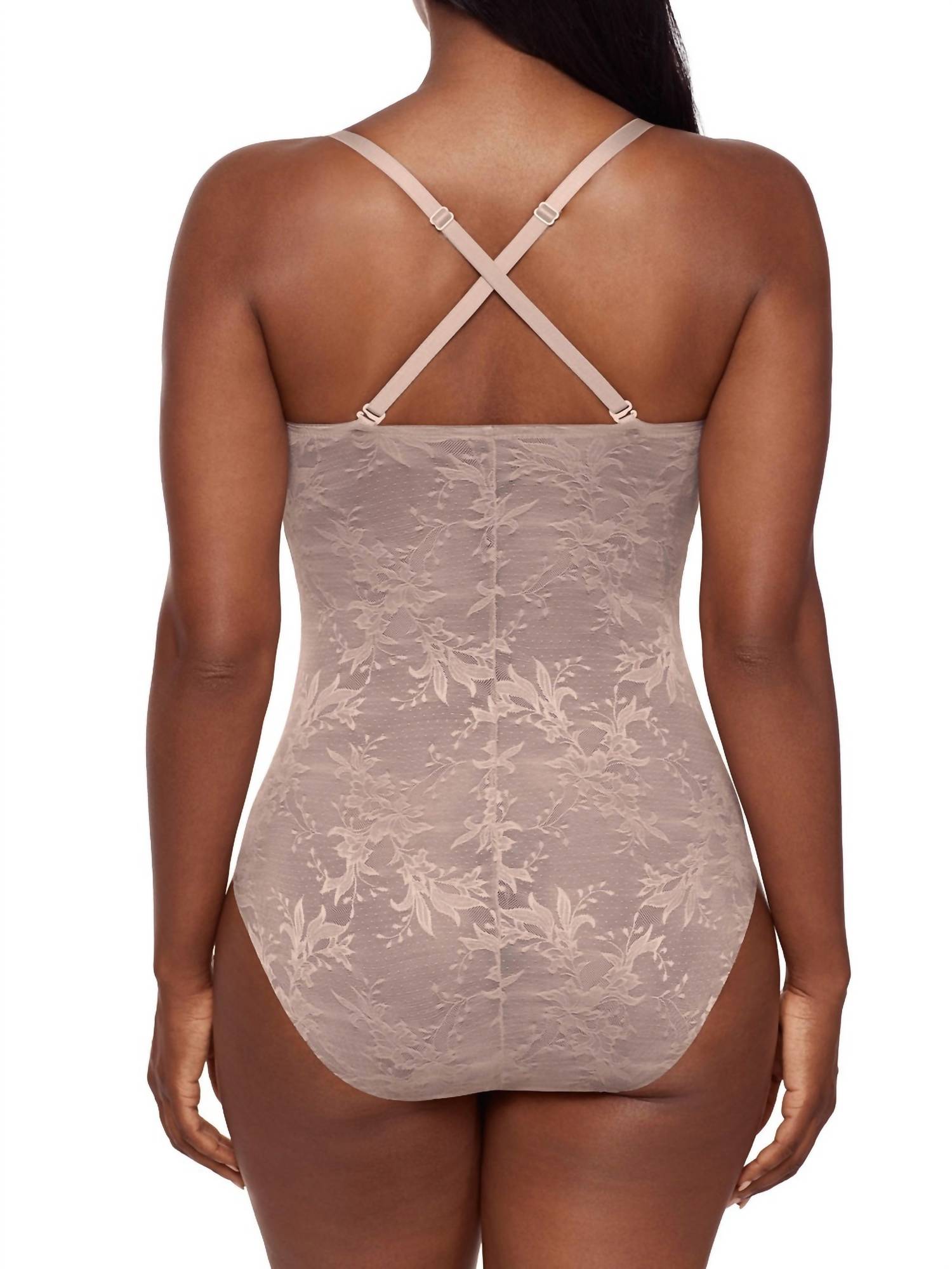 Miraclesuit Modern Romance Shaping Bodysuit in stucco - women's shirt - alternate view