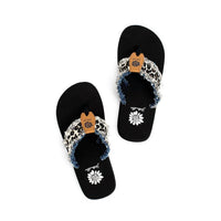 Yellowbox - Women's Denim Flipflop With Denim Fringe