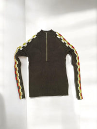 La Chic Designs - Ribbed Half-zip Knit Sweater