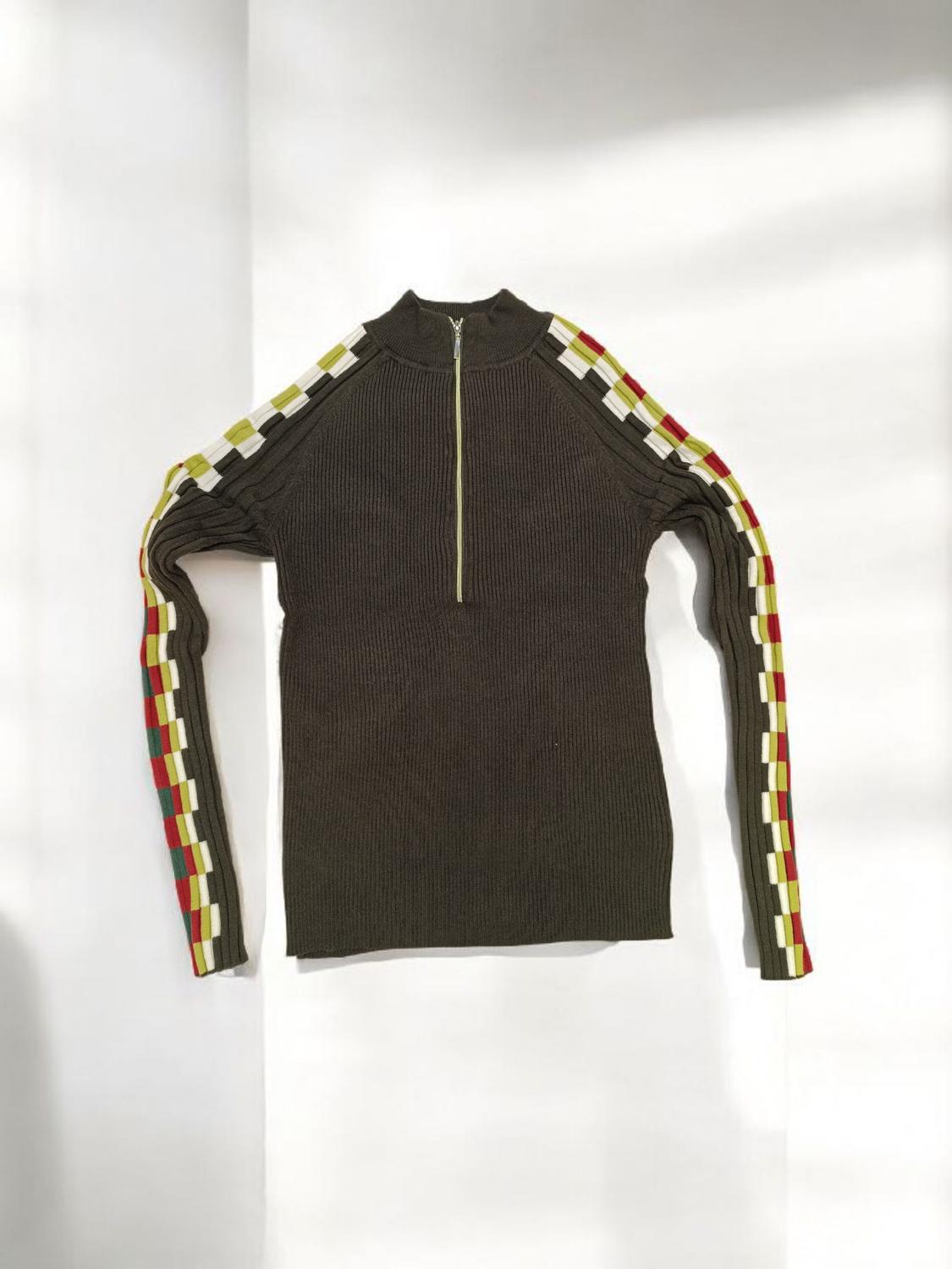 La Chic Designs - Ribbed Half-zip Knit Sweater