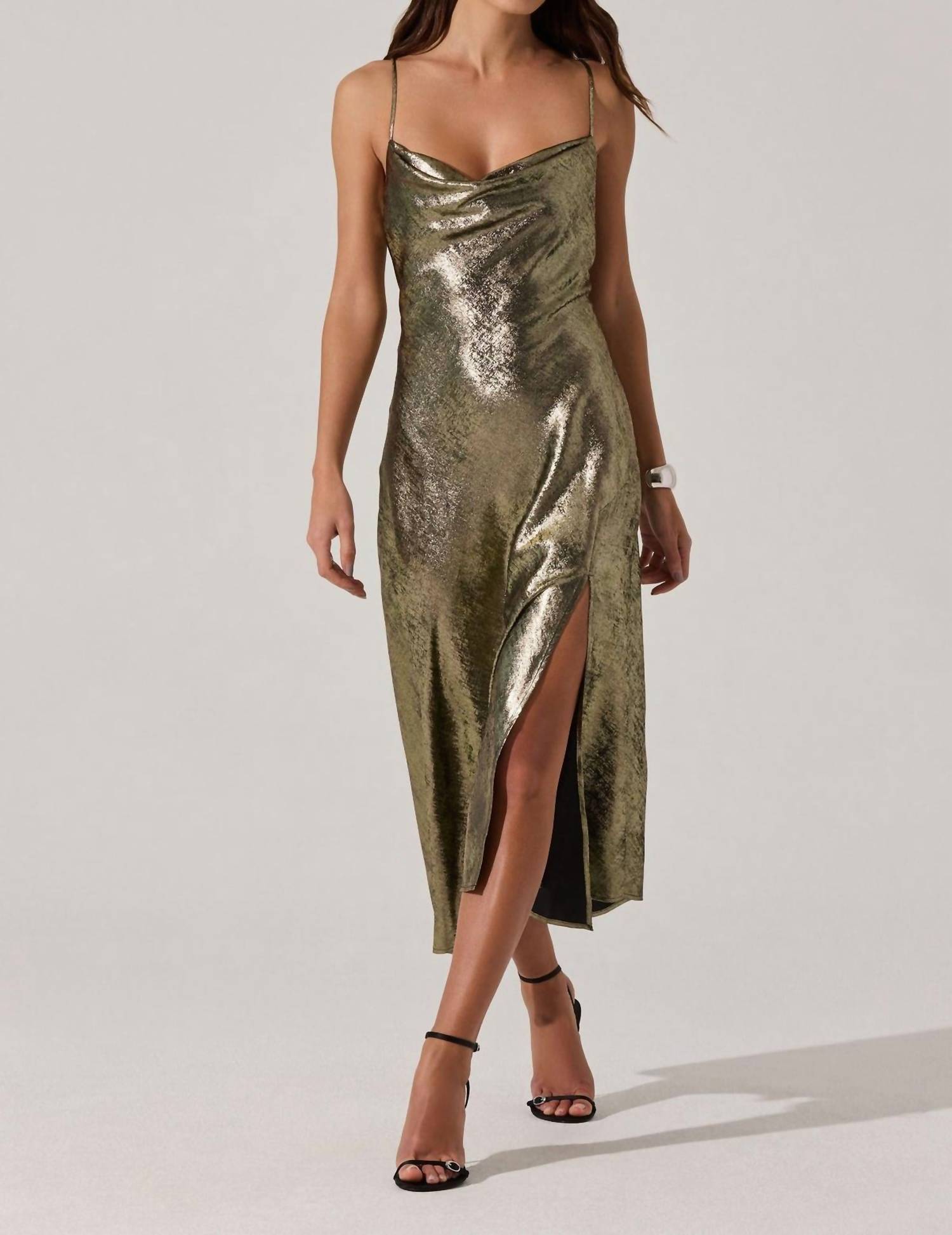Astr - Gaia Metallic Midi Dress