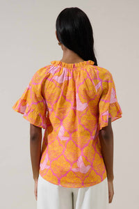 Sugarlips - Jaidy Floral Erie Split Neck Top