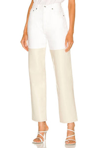AGOLDE 90's Pinch Waist High Rise Straight Jeans in sugar powder - women's jeans