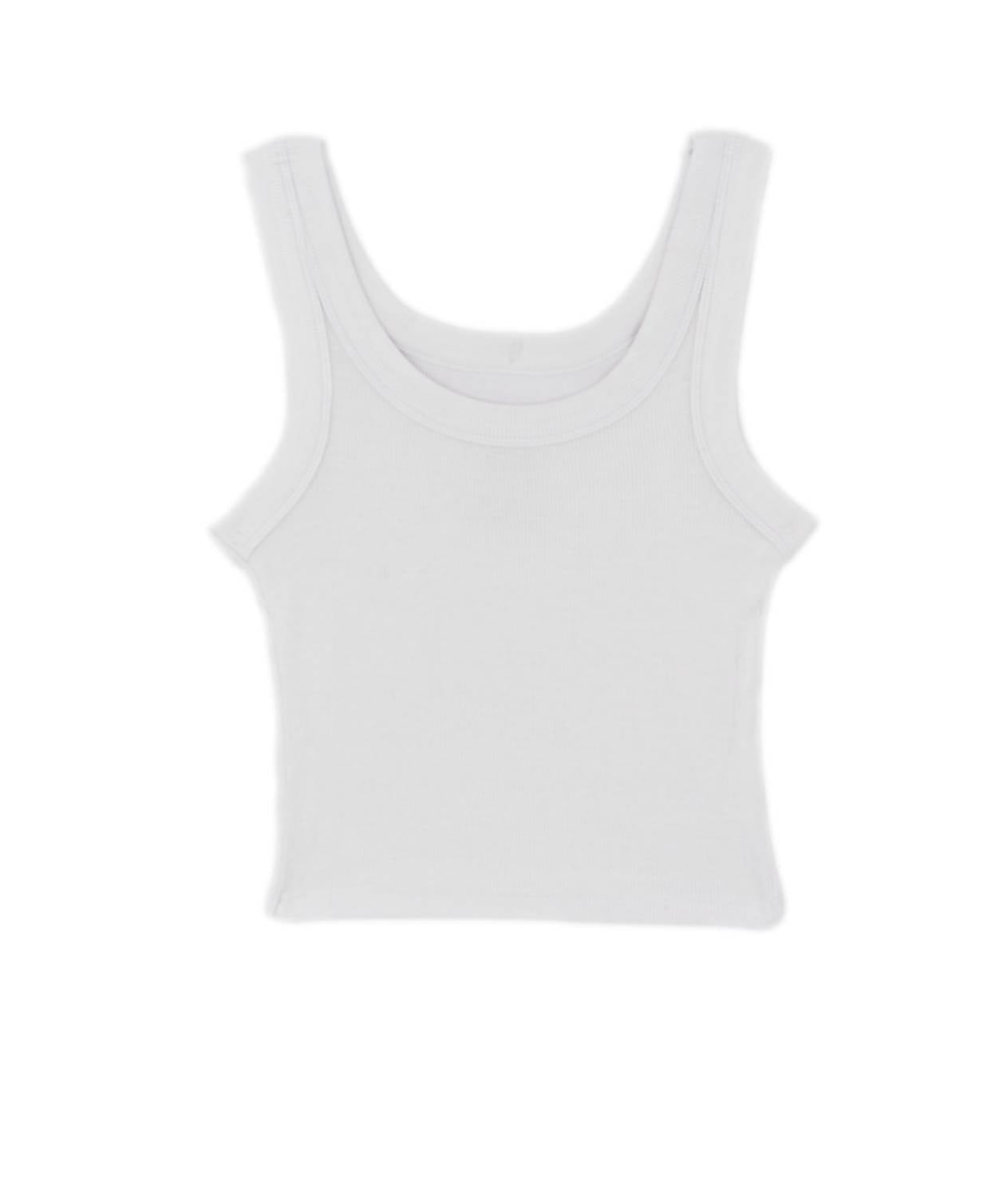 Katie J NYC Junior's Livi Long Tank in white - kids' tank top