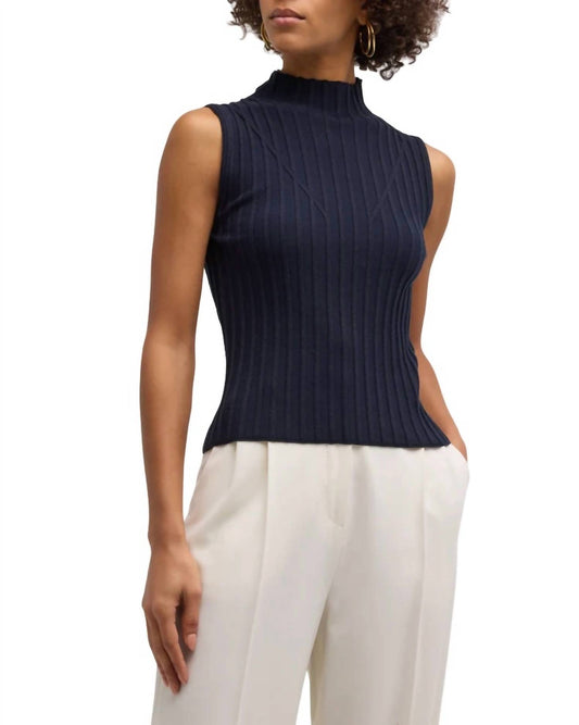 Derek Lam 10 Crosby - ESMA RIBBED MOCK NECK SLEEVELESS SWEATER