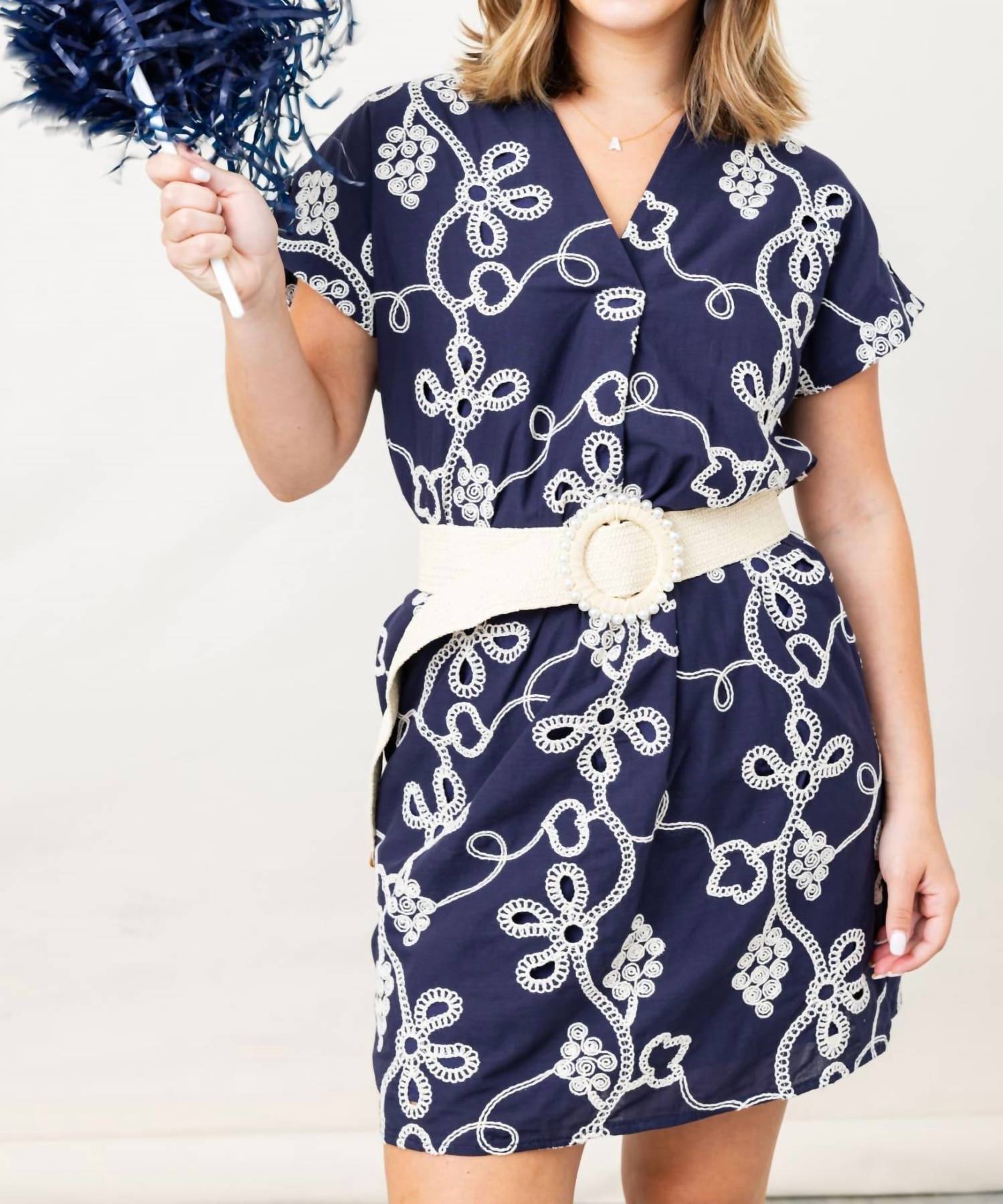 Thml - Short Sleeve Embroidered Detail Dress