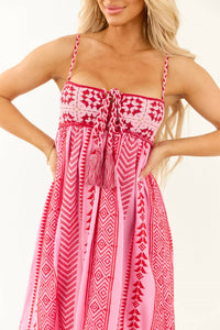 Sundayup - Diaz Crochet Contrast Cover-up Dress
