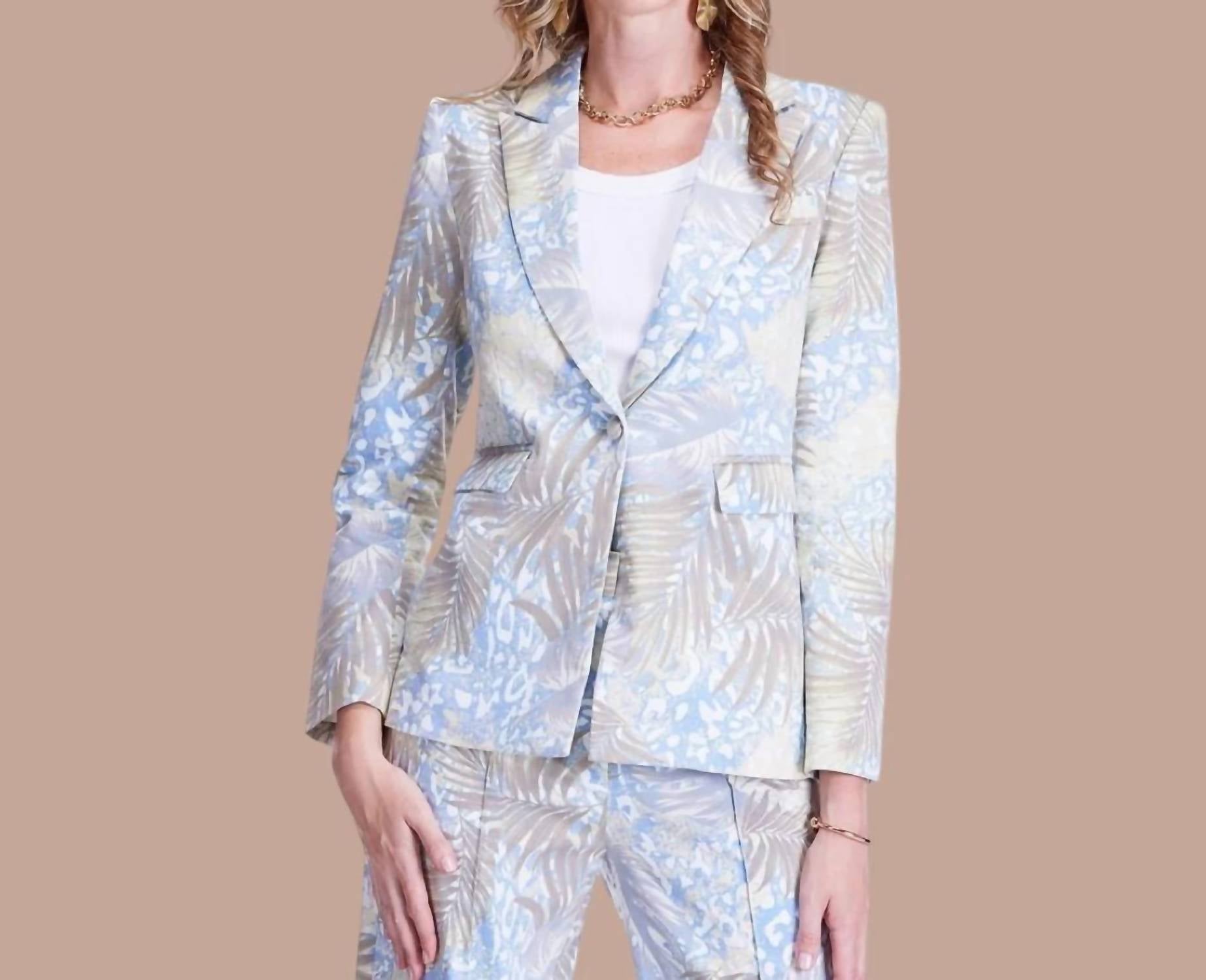 Jade - Desert Palm Button Blazer
