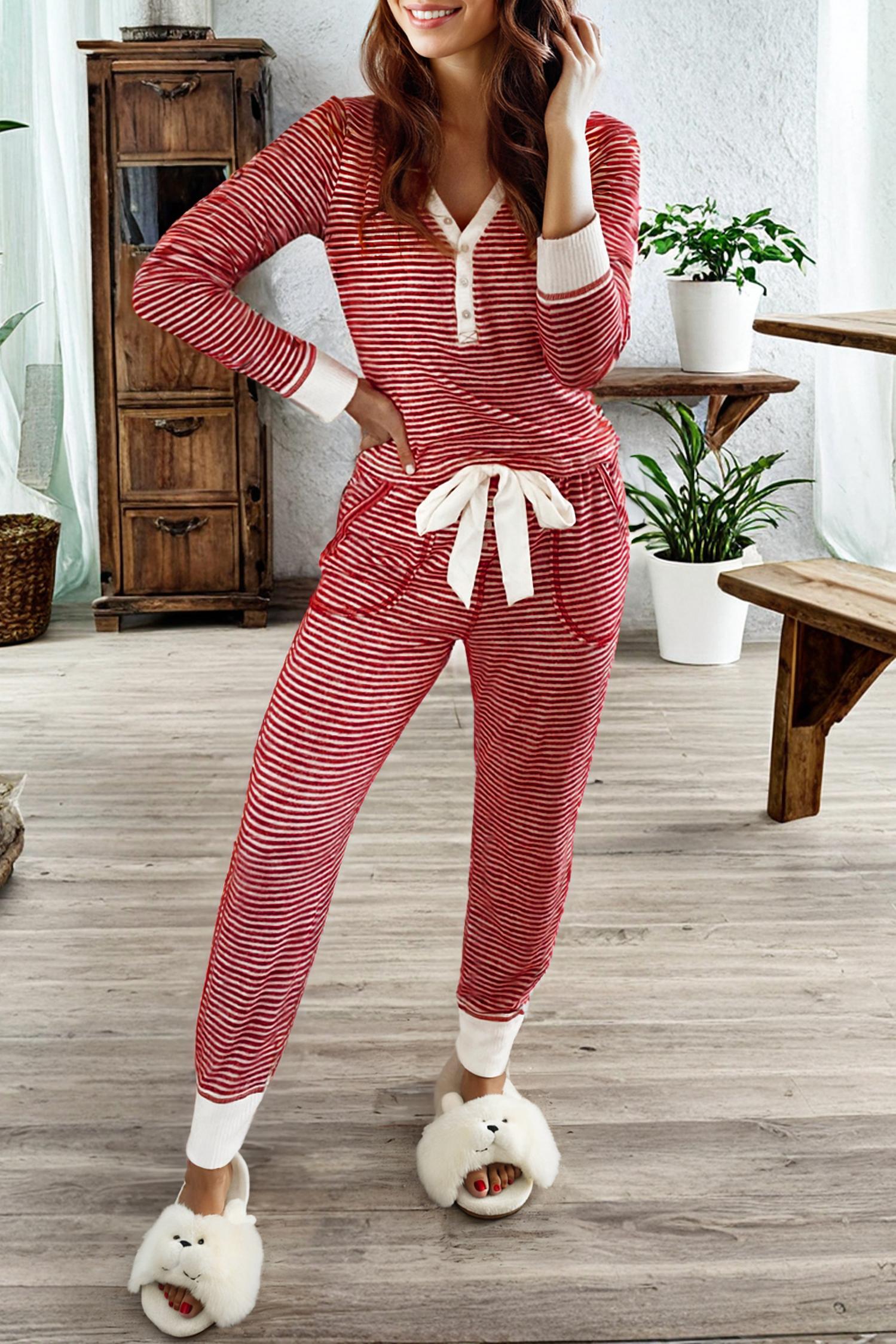 1 The Woman - Stripe Lounge Set