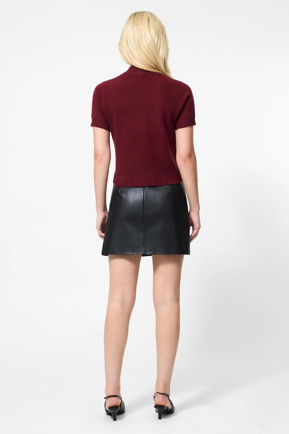 French Connection - Women's Short Sleeve Mock Neck Sweater