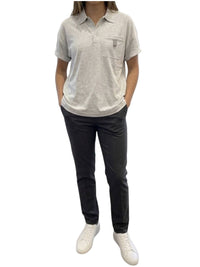 Brunello Cucinelli - Polo shirt with crystal logo