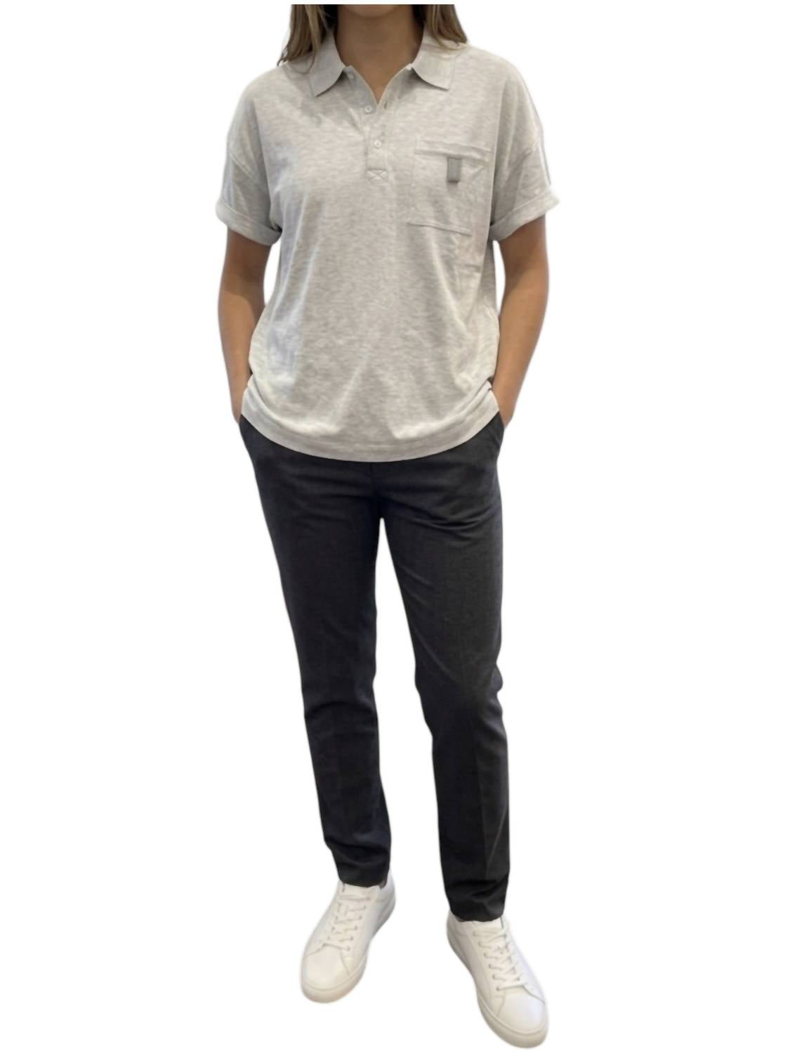 Brunello Cucinelli - Polo shirt with crystal logo