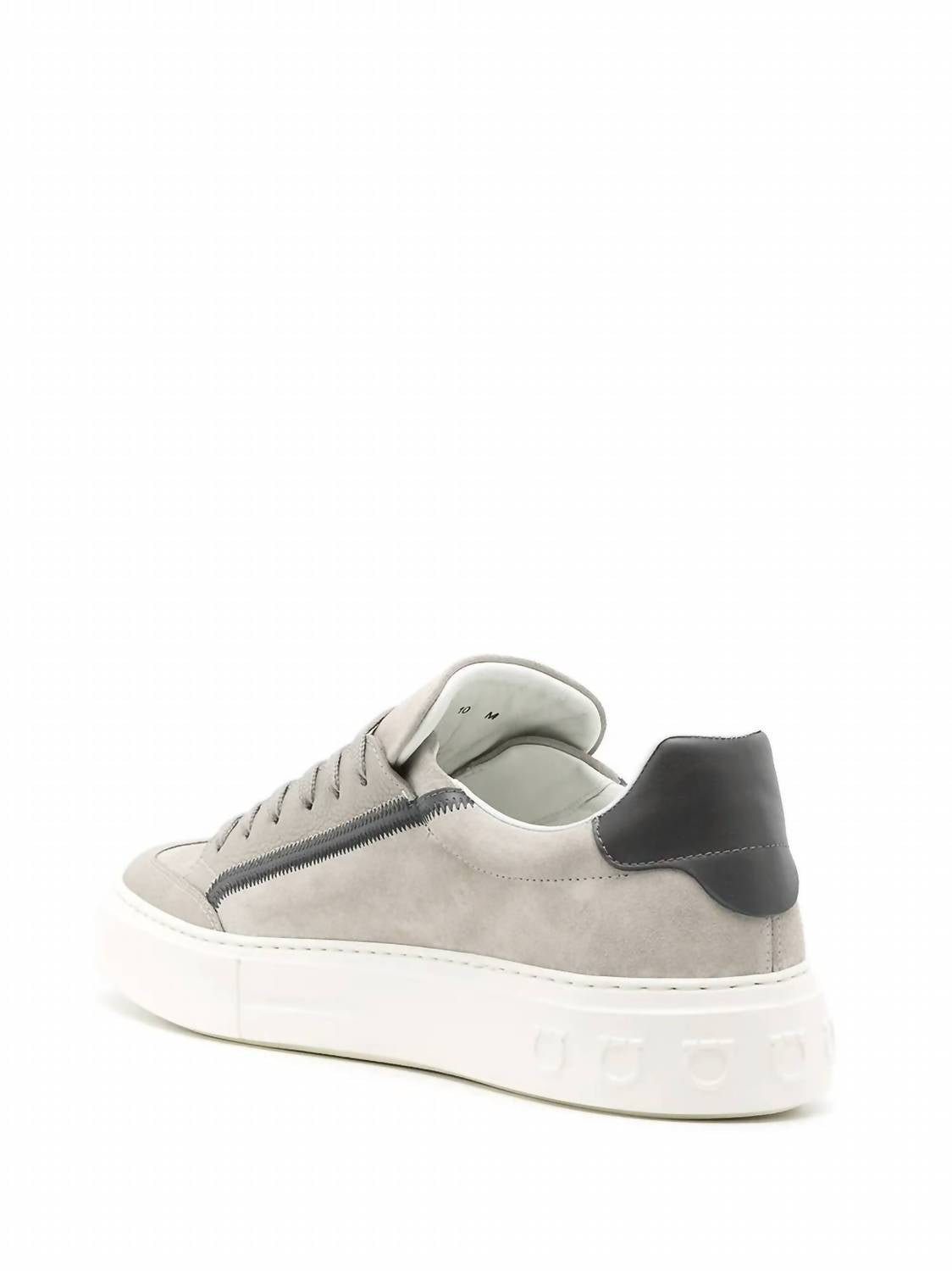Salvatore Ferragamo Men's Borg 5 Low Top Sneakers in grey 1 - men's sneaker - alternate view