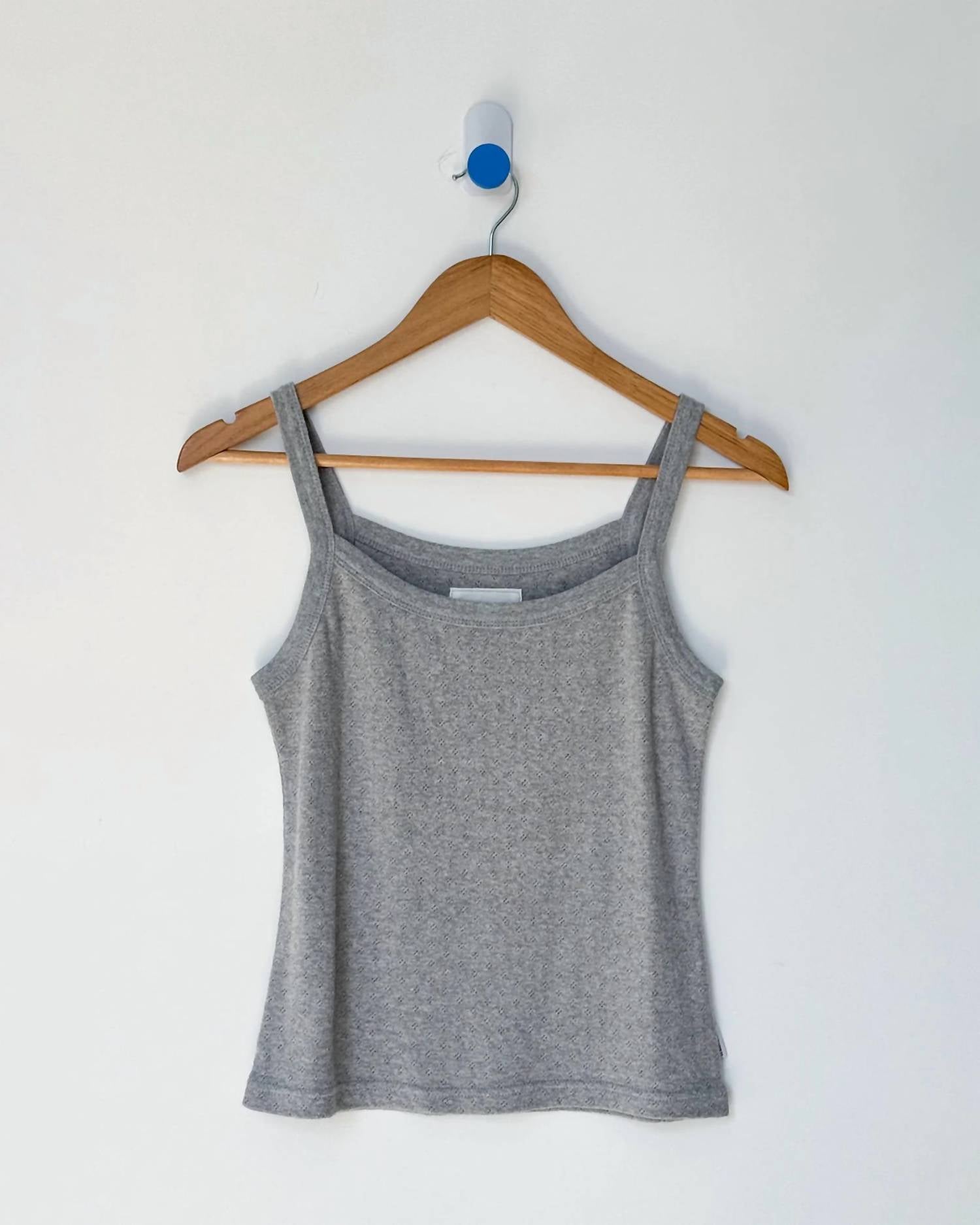 Le Bon Shoppe Pointelle Eve Cami in melange grey - women's shirt - view 4