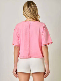 Mystree - Floral Beaded Relaxed T-shirt
