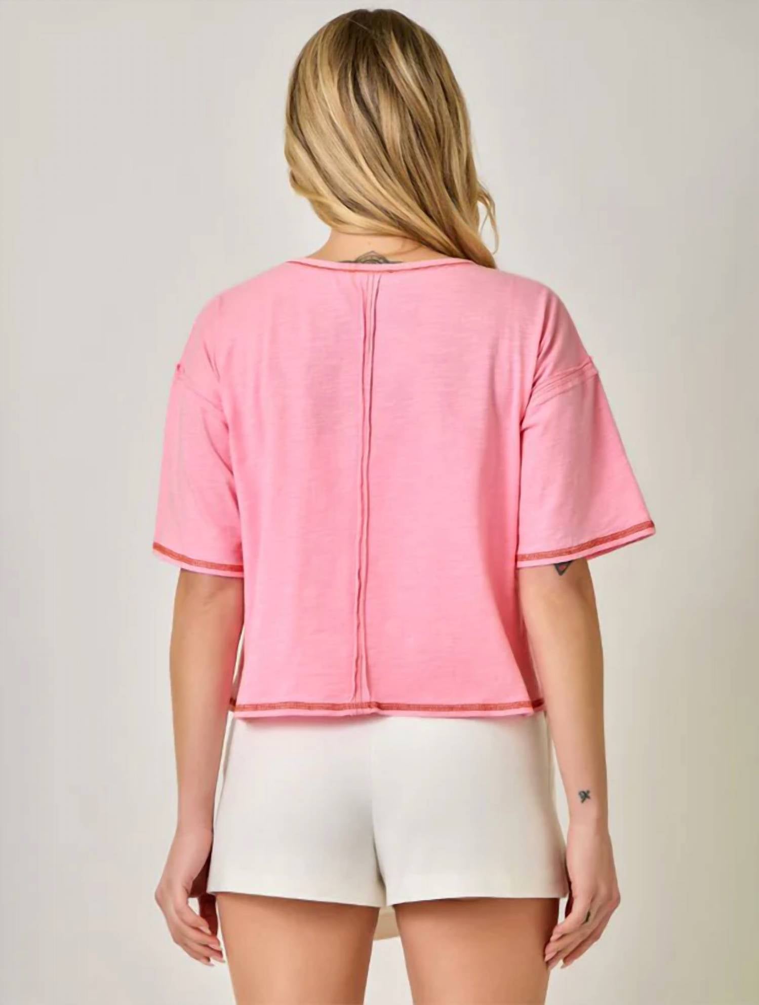 Mystree - Floral Beaded Relaxed T-shirt