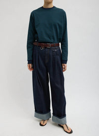 Tibi - Denim Triple Pleat Jean