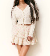 Loveshackfancy - Petra Knit Heart Argyle Cardigan