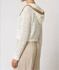 Central Park West - Avery Mixed Media Hooded Cardigan
