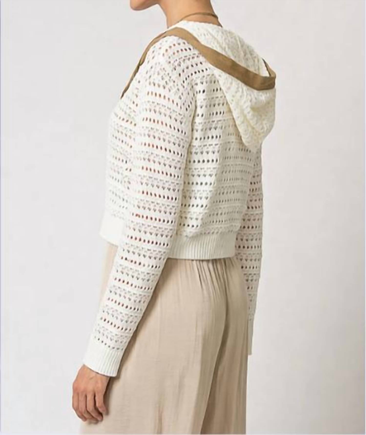 Central Park West - Avery Mixed Media Hooded Cardigan