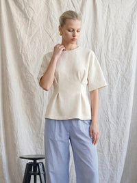 Heyson - Textured Jacquard Peplum Blouse